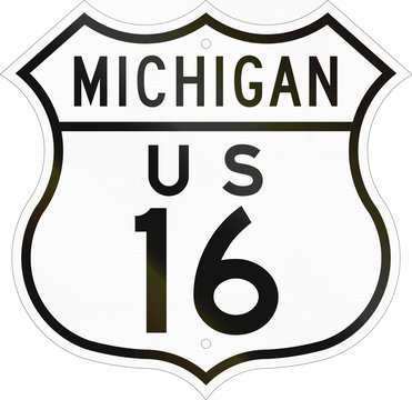 Historic Michigan Highway Route shield from 1948 used in the US