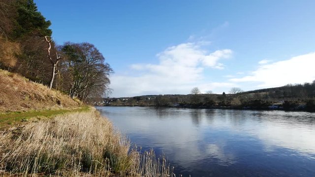 Beautiful River Dee in Early Spring, Aberdeenshire - Aberdeen Scotland
