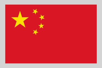 China flag on a black background, stylish vector illustration