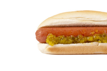 hotdog sandwich with pickles