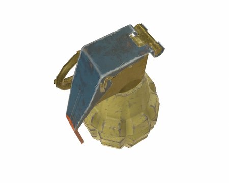 Mk2 grenade 3D illustration on white background