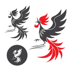 silhouette of the rooster