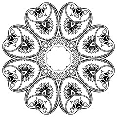 Vector henna tatoo mandala. Mehndi style.
