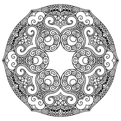 Vector henna tatoo mandala. Mehndi style.
