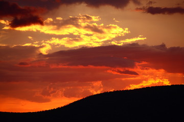 night sky/ beautiful sunset over Etosha Park Namibia