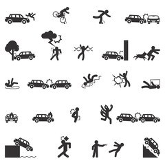 Accident icons vector
