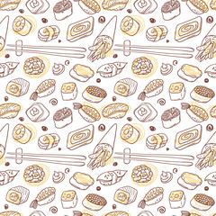 Sushi hand drawn
