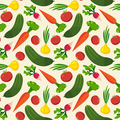 Vegetables pattern backgrounds, healthy food, seamless vector wrapping