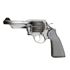 3D illustration abstract of revolver on white background