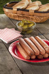 hot dogs in plate