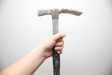 Man hold in the hand tools