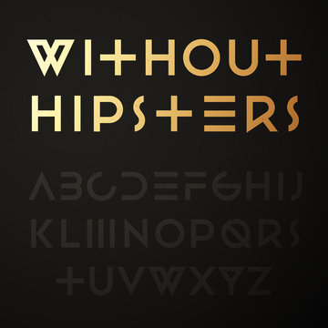 Vector hipster geometric font.