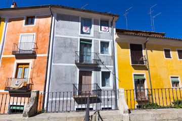 Typical colorful houses in the city of Cuenca, Spain