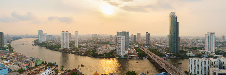 Fototapeta na wymiar Bangkok panorama / Bangkok panorama, view of capital Bangkok Thailand.