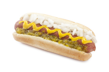 delicious hot dog sandwich close up