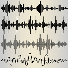 Naklejka premium Sound Waves set
