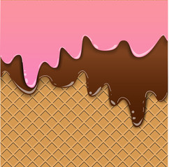 Waffle background with jam