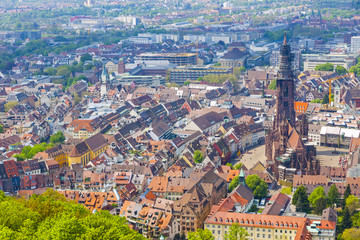 Fototapeta na wymiar Aerial view of Freiburg im Breisgau, Germany