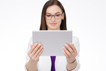 businesswoman with tablet pc