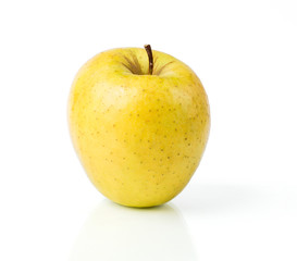 Yellow apple isolated on white