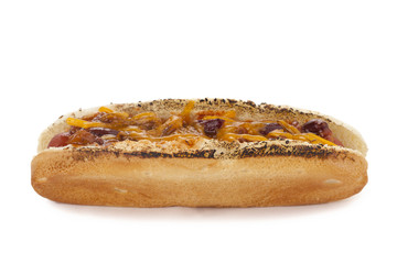 chili hotdog sandwich