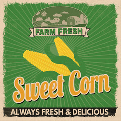 Sweet corn retro poster