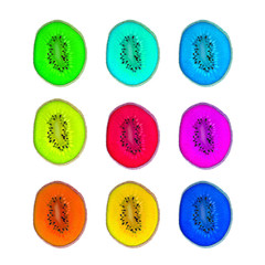 sliced kiwi isolated on white background