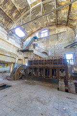 Industrial ruins on an abandoned old factory.