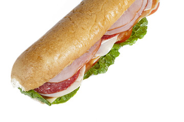 cropped image of a ham sandwich