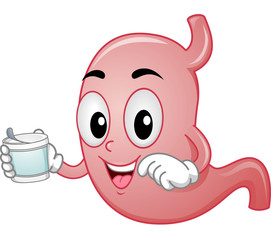 Mascot Stomach Yogurt Handling