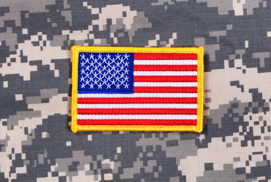 USA Flag patch with battle dress uniform