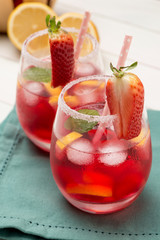 Cold strawberry drink