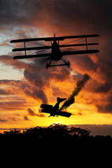 World War One Aircraft in a dogfight