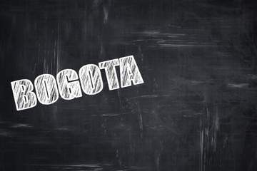 Chalkboard background with chalk letters: bogota