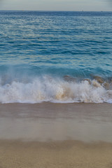 Sandy Beach View of Waves at Beach in Mexico, Cabo San Lucas