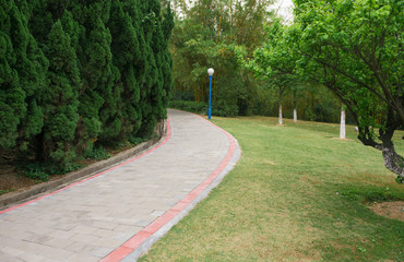 outdoor curved pathway