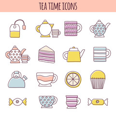 Teatime cartoon objects