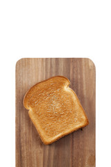 toasted bread on wooden plate