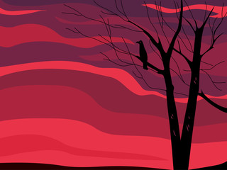 Crow Tree Silhouette