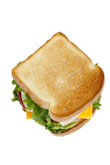 delicious ham sandwich isolated on a white background