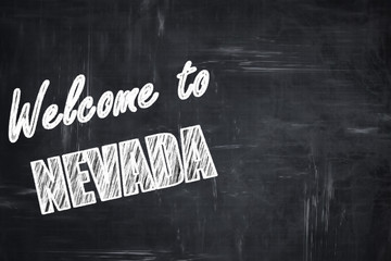 Chalkboard background with chalk letters: Welcome to nevada