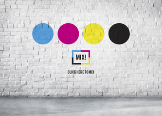 Colour Ink Print Mix CMYK Multicolored Concept