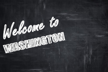Chalkboard background with chalk letters: Welcome to washington