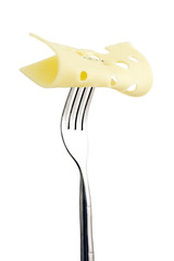 cheese in fork