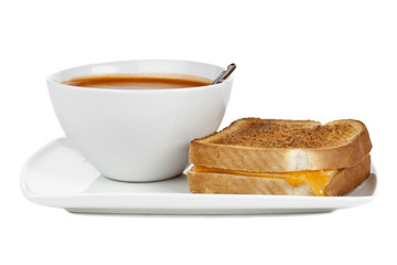 cheese sandwich with tomato soup