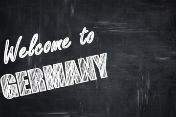 Chalkboard background with chalk letters: Welcome to germany