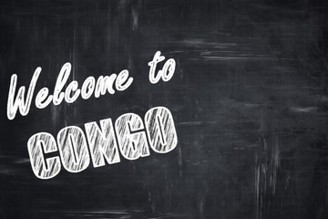 Chalkboard background with chalk letters: Welcome to congo