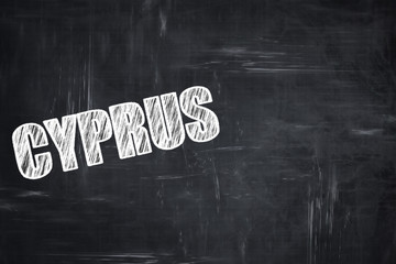 Chalkboard background with chalk letters: Greetings from cyprus