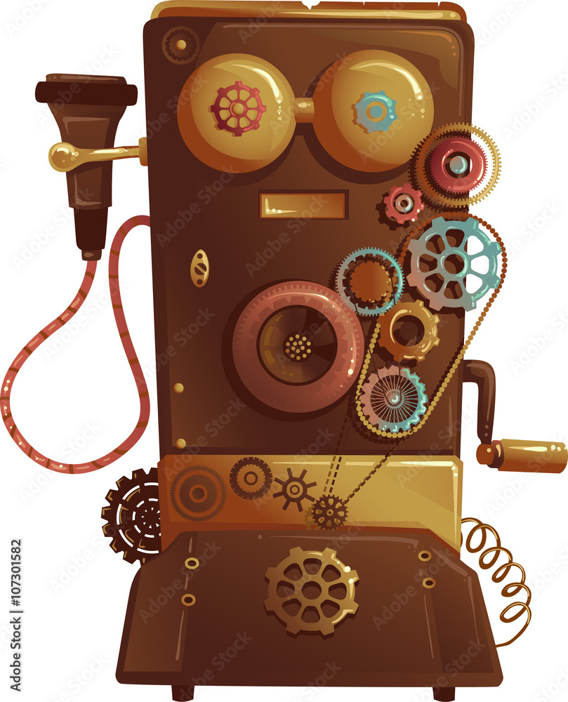 Poster Steampunk Vintage Phone