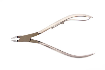 Obraz premium Metal manicure nipper, isolated on a white background